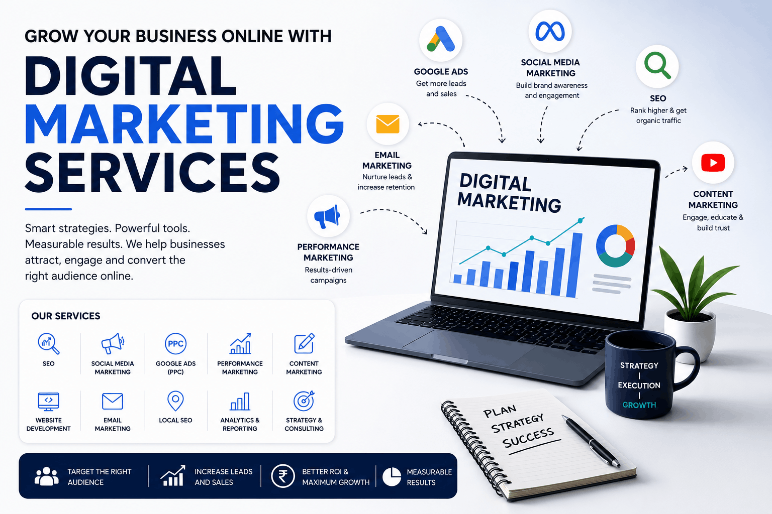 Digital Marketing Services for businesses in India including SEO, social media and paid advertising